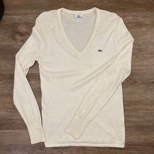 Lacoste women’s classic cotton v-neck sweater